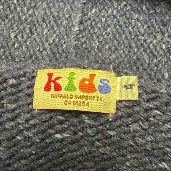 2/$20 Handmade Boys 4 Wool Sweater Full Zip Hooded Train Choo Blue Chunky Knit - Picture 8 of 9